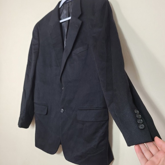 Black 100% Cashmere Mens 42R Blazer Old Money Preppy Quiet Lux Academia Winter - Picture 3 of 12